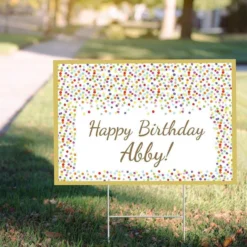 Custom Rainbow Confetti Yard Sign