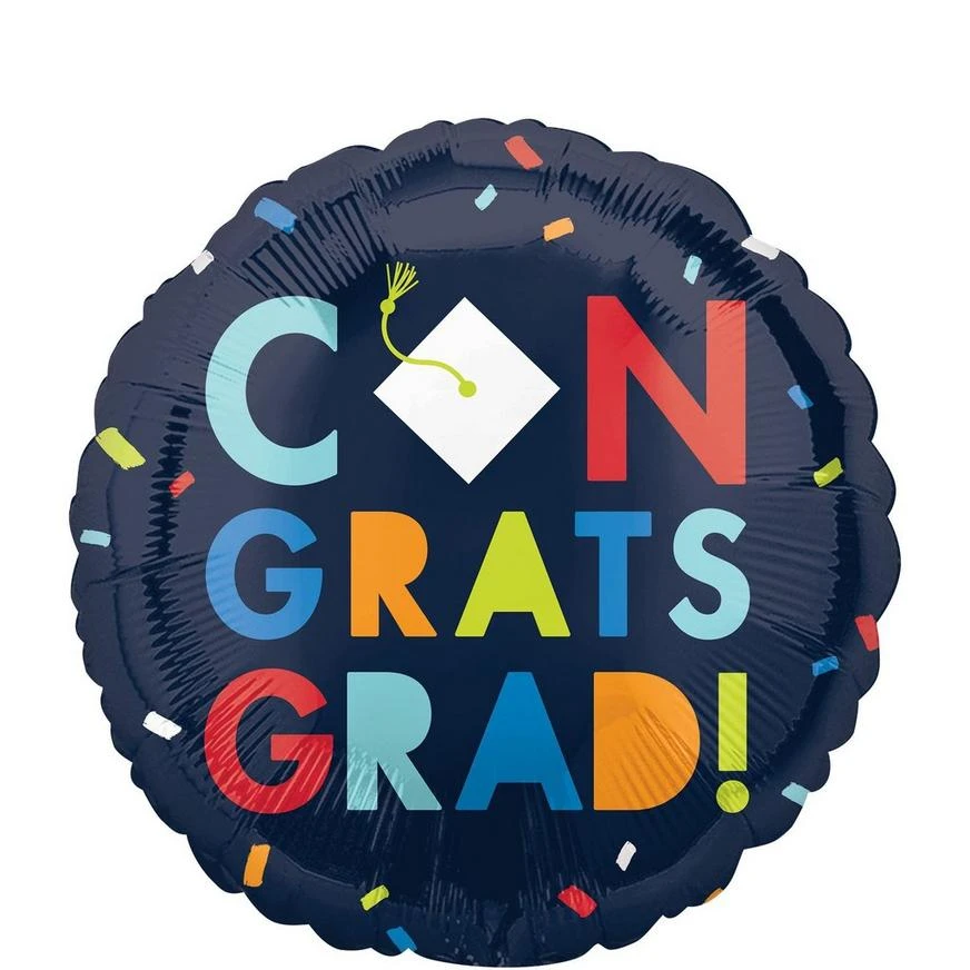 Navy Class Of Awesome Congrats Graduation Balloon, 18in 1 Navy Class Of Awesome Congrats Graduation Balloon, 18in