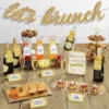 Glitter & Metallic Gold Brunch Buffet Table Decorating Kit 14pc
