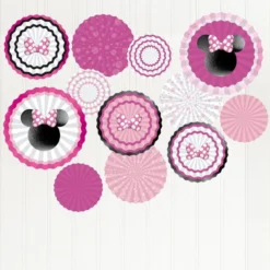 Minnie Mouse Forever Paper Fan Decoration Kit 17pc
