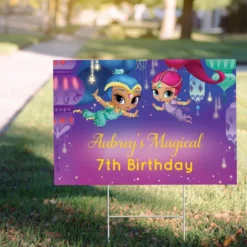 Custom Shimmer And Shine Yard Sign
