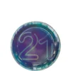 Iridescent Finally 21 Birthday Dessert Plates, 7in, 8ct