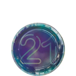 Iridescent Finally 21 Birthday Dessert Plates, 7in, 8ct