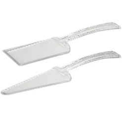 Clear Premium Plastic Cake Server Set, 2pc