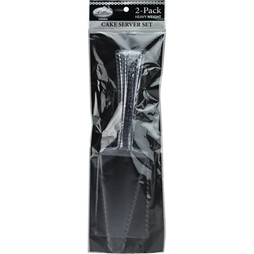 Clear Premium Plastic Cake Server Set, 2pc 3 Clear Premium Plastic Cake Server Set, 2pc - Image 3
