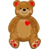Air-Filled Valentine's Day Teddy Bear Foil Balloon, 17in X 20in