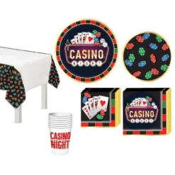 Roll The Dice Casino Night Tableware Kit For 8 Guests