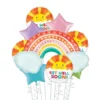 Pastel Get Well Soon Rainbow Deluxe Balloon Bouquet, 9pc