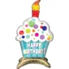 AMSCAN Air-Filled Sitting Birthday Cupcake Balloon, 23in