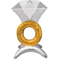 AMSCAN Air-Filled Sitting Wedding Ring Balloon, 21in