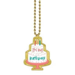 Happy Cake Day Birthday Pendant Bead Necklace