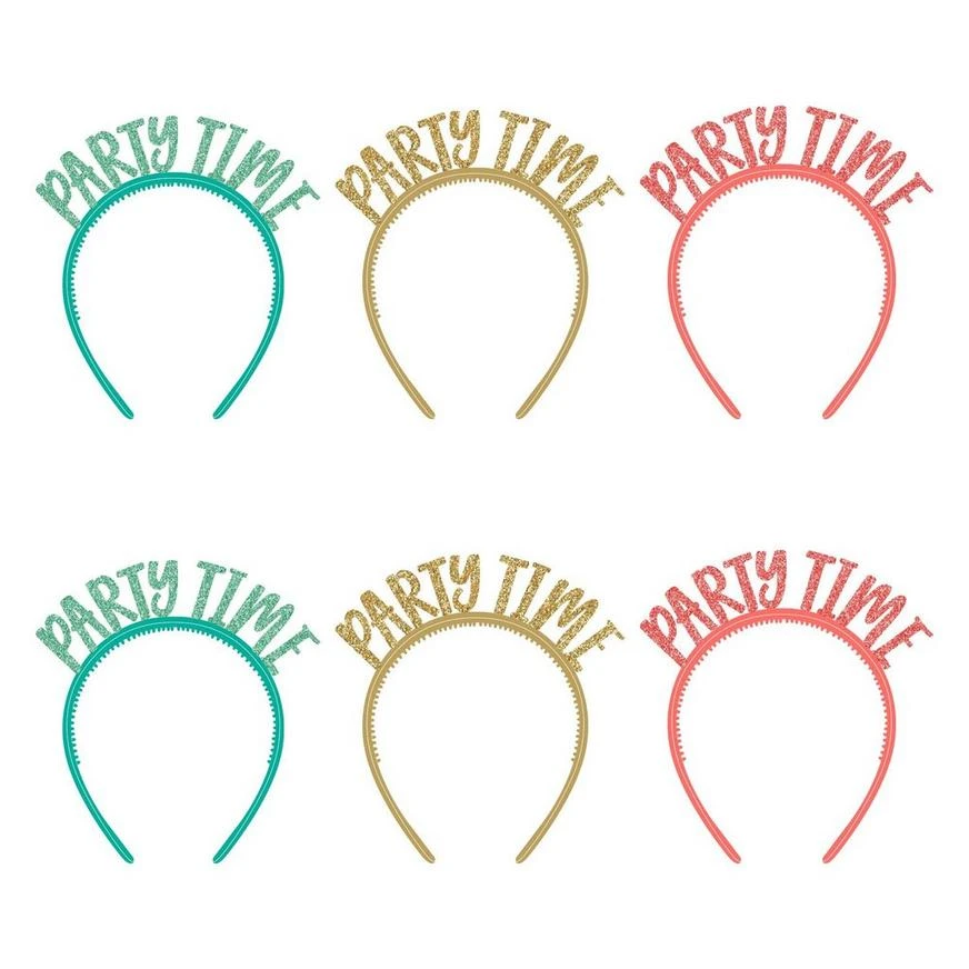 Glitter Happy Cake Day Headbands 6ct 1 Glitter Happy Cake Day Headbands 6ct