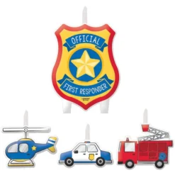AMSCAN First Responders Birthday Candles, 4ct
