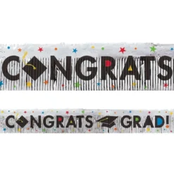 Multicolor Congrats Grad Foil Fringe Banner