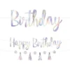 Iridescent Luminous Birthday Banners, 2ct