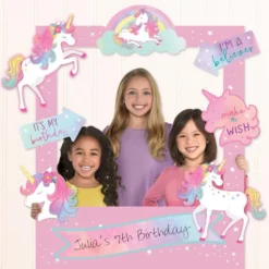 Enchanted Unicorn Customizable Birthday Photo Frame Kit, 30in X 35in