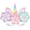 Magical Rainbow Unicorn Floral Cutouts 8ct