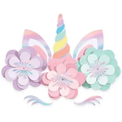 Magical Rainbow Unicorn Floral Cutouts 8ct
