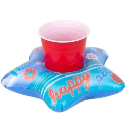 Inflatable Happy Place Drink Float, 9.8in X 9.8in
