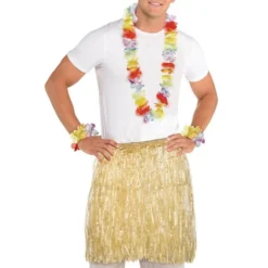 Luau Wearables Kit For 10 Guests, 50pc, Includes Skirts, Leis, Head Wreaths, & Wristlets