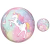 Enchanted Unicorn Plastic Balloon, 15in X 16in - See Thru Orbz