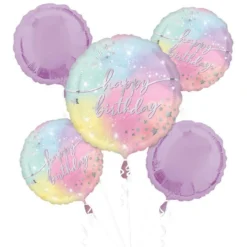 Luminous Birthday Foil Balloon Bouquet, 5pc