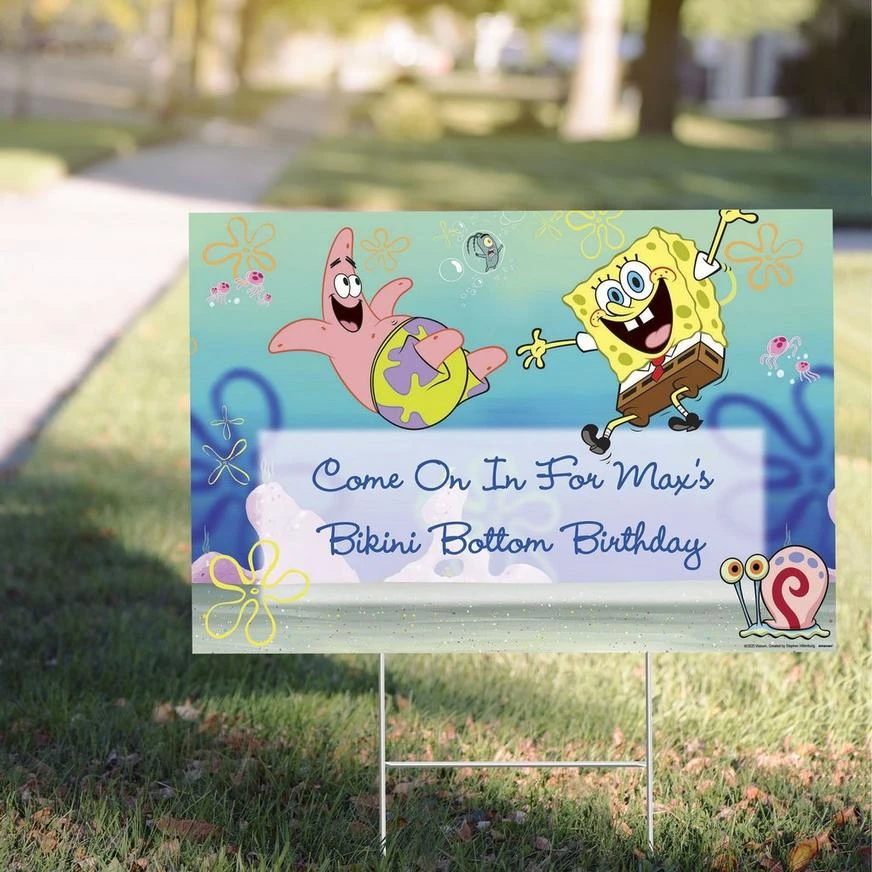 Custom SpongeBob SquarePants Yard Sign 1 Custom SpongeBob SquarePants Yard Sign