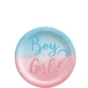 Boy Or Girl? Gender Reveal Paper Dessert Plates, 7in, 8ct - The Big Reveal