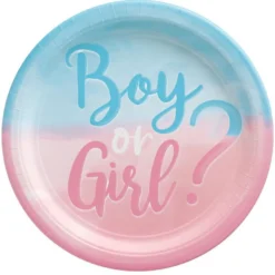 Boy Or Girl? Gender Reveal Paper Dinner Plates, 10.5in, 8ct - The Big Reveal