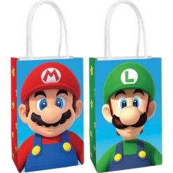 Mario & Luigi Kraft Favor Bags, 5.25in X 8.3in, 8ct - Super Mario