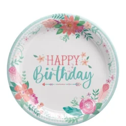 Free Spirit Boho Birthday Paper Lunch Plates, 9in, 8ct