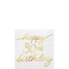 Metallic Golden Age Happy 30th Birthday Paper Beverage Napkin, 5in, 16ct