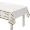 Golden Age Happy Birthday Plastic Table Cover, 54in X 102in