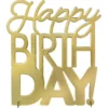 Metallic Golden Age Happy Birthday Cardboard Centerpiece, 9in X 10in