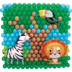 Air-Filled Safari Lion, Toucan & Zebra Foil & Latex Balloon Backdrop Kit, 6.25ft X 5.9ft