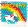 Air-Filled Rainbow & Unicorn Happy B-Day Foil & Latex Balloon Backdrop Kit, 6.25ft X 5.9ft