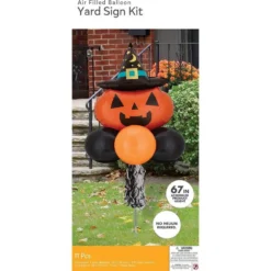 Air-Filled Witchy Pumpkin Halloween Balloon Yard Sign, 67in -Party Supply Store 921574 03