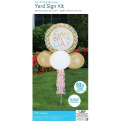 Air-Filled Pastel Birthday Celebration Foil & Latex Balloon Yard Sign, 62in 7 Air-Filled Pastel Birthday Celebration Foil & Latex Balloon Yard Sign, 62in -Party Supply Store 923576 03