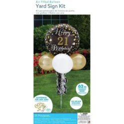 Air-Filled Sparkling Birthday Customizable Foil & Latex Balloon Yard Sign, 62in -Party Supply Store 923578 03