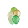 25ct, 5in, Natural 5-Color Mix Mini Latex Balloons - Greens, Gold & White