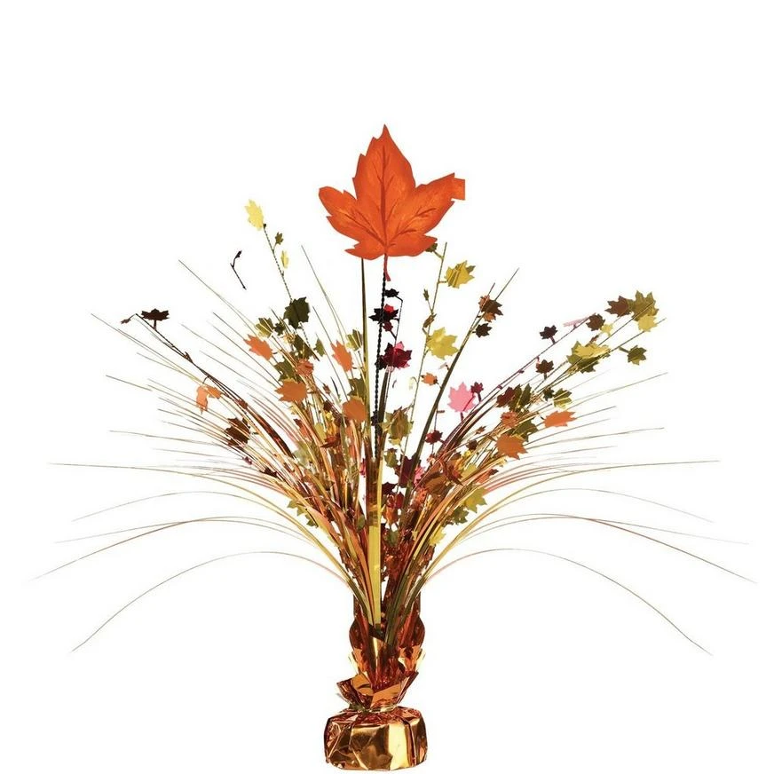 Fall Leaves Foil & Cardstock Spray Centerpiece, 18in 1 Fall Leaves Foil & Cardstock Spray Centerpiece, 18in