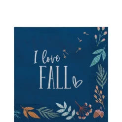 Navy Blue Gather For Fall Paper Lunch Napkins, 6.5in, 40ct