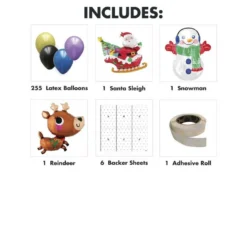 Air-Filled Santa Christmas Foil & Latex Balloon Backdrop Kit, 6.25ft X 5.9ft 6 Air-Filled Santa Christmas Foil & Latex Balloon Backdrop Kit, 6.25ft X 5.9ft -Party Supply Store 928663 02
