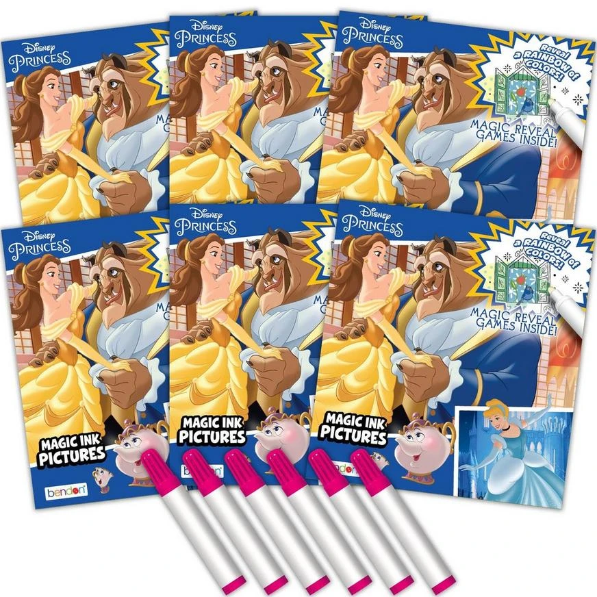 Disney Princess Magic Ink Paper Coloring Books, 5.5in X 6in, 6ct 1 Disney Princess Magic Ink Paper Coloring Books, 5.5in X 6in, 6ct