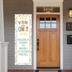 Custom Multicolor Dot Positive Vibes Only Vinyl Vertical Banner, 2ft X 6ft - All Smiles