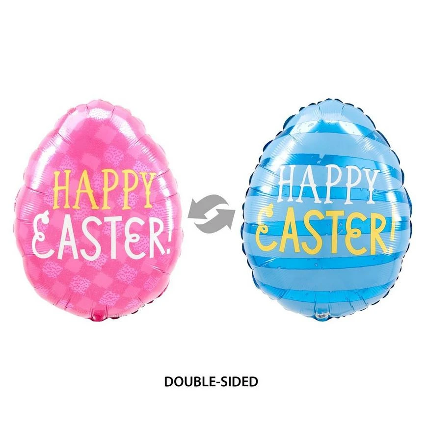 Pink & Blue Happy Easter Egg-Shaped Foil Balloon, 16in X 12in - Funny Bunny 1 Pink & Blue Happy Easter Egg-Shaped Foil Balloon, 16in X 12in - Funny Bunny