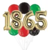 Gold 1865 Juneteenth Balloon Bouquet, 34in Numbers, 10pc
