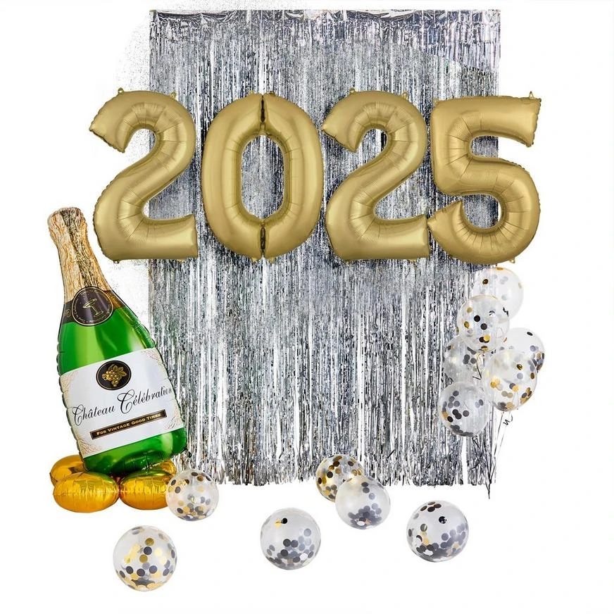 DIY Silver Champagne Celebration New Year's Eve 2023 Balloon Backdrop Kit 1 DIY Silver Champagne Celebration New Year's Eve 2023 Balloon Backdrop Kit