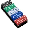 Striped Poker Chip Set With Rack, 100ct
