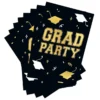 Black & Gold Grad Party Paper Invitations, 4.25in X 6.25in, 8ct